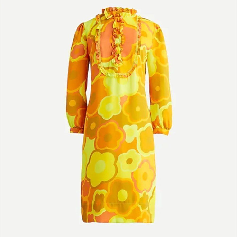 💙 J.Crew Collection 70s Mod Silk Dress